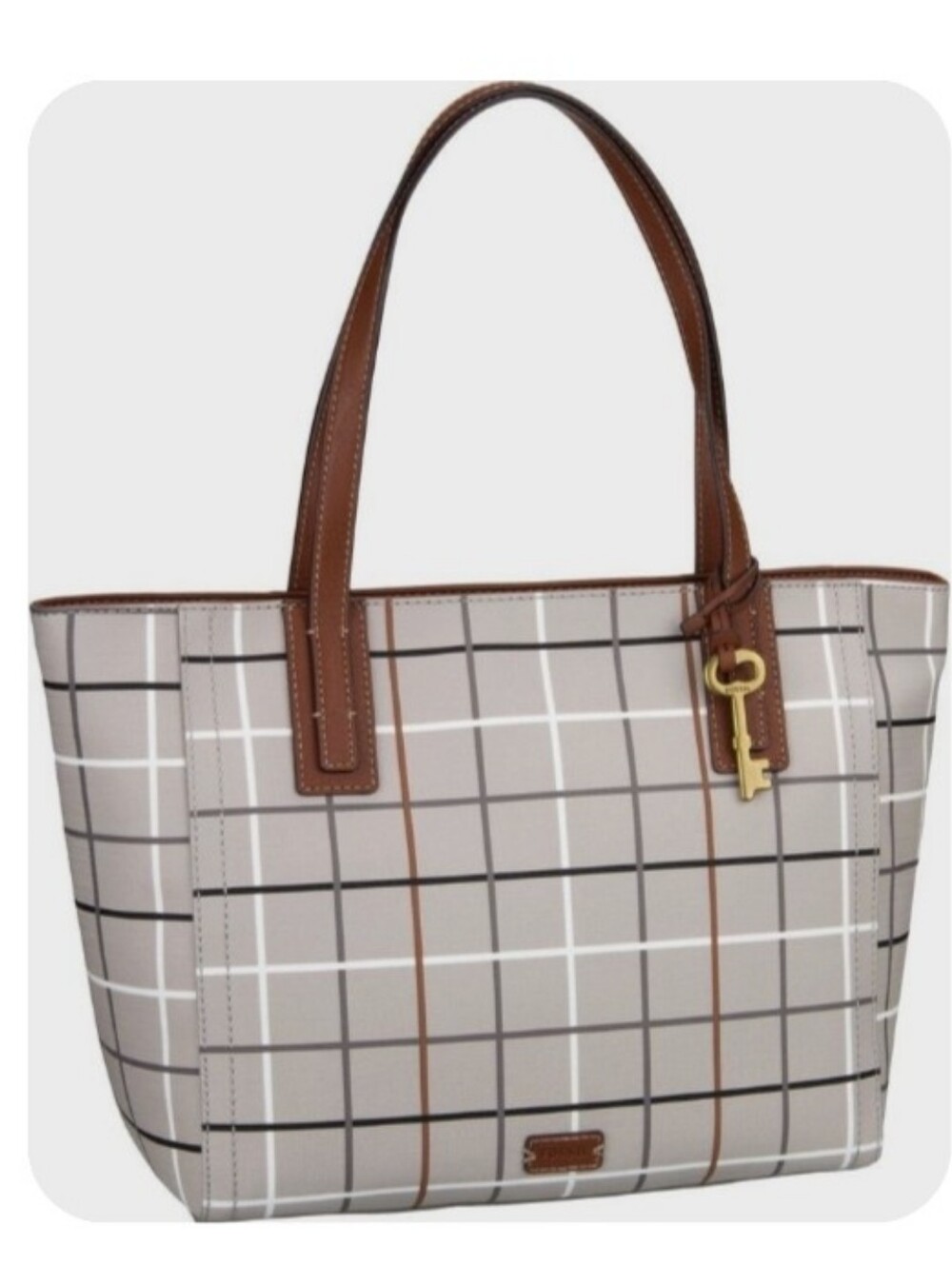 Fossil Plaid Tote